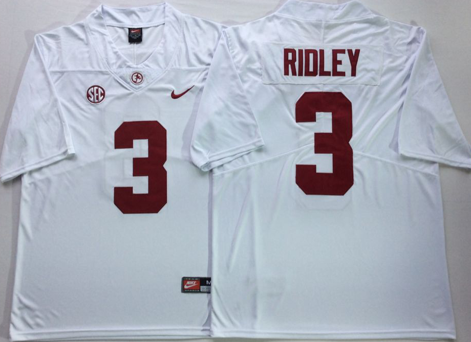 Men's Alabama Crimson Tide Calvin Ridley #3 White Jersey